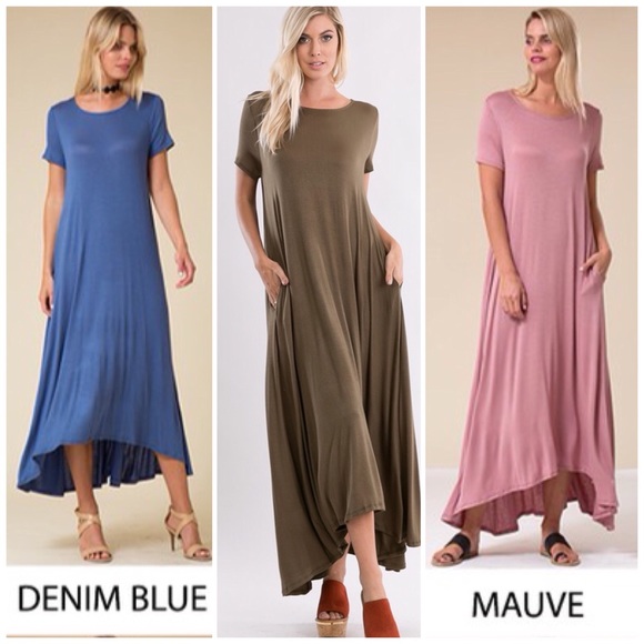 ❗️CLOSING SALE❗️ Mauve Short Sleeve Maxi Dress - Picture 1 of 2